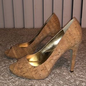 Nine West “NW7Escher” Cork Perp Toe Heels